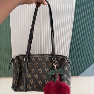 Dooney & BourkeBrown Shoulder Bag with Monogram Print